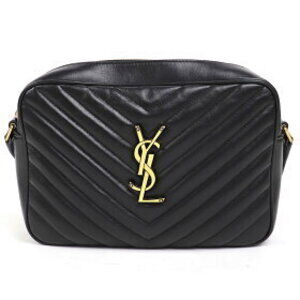 Saint Laurent Shoulder Chevron Lou Black Bag Tassel Bag Fringe Charm V Logo